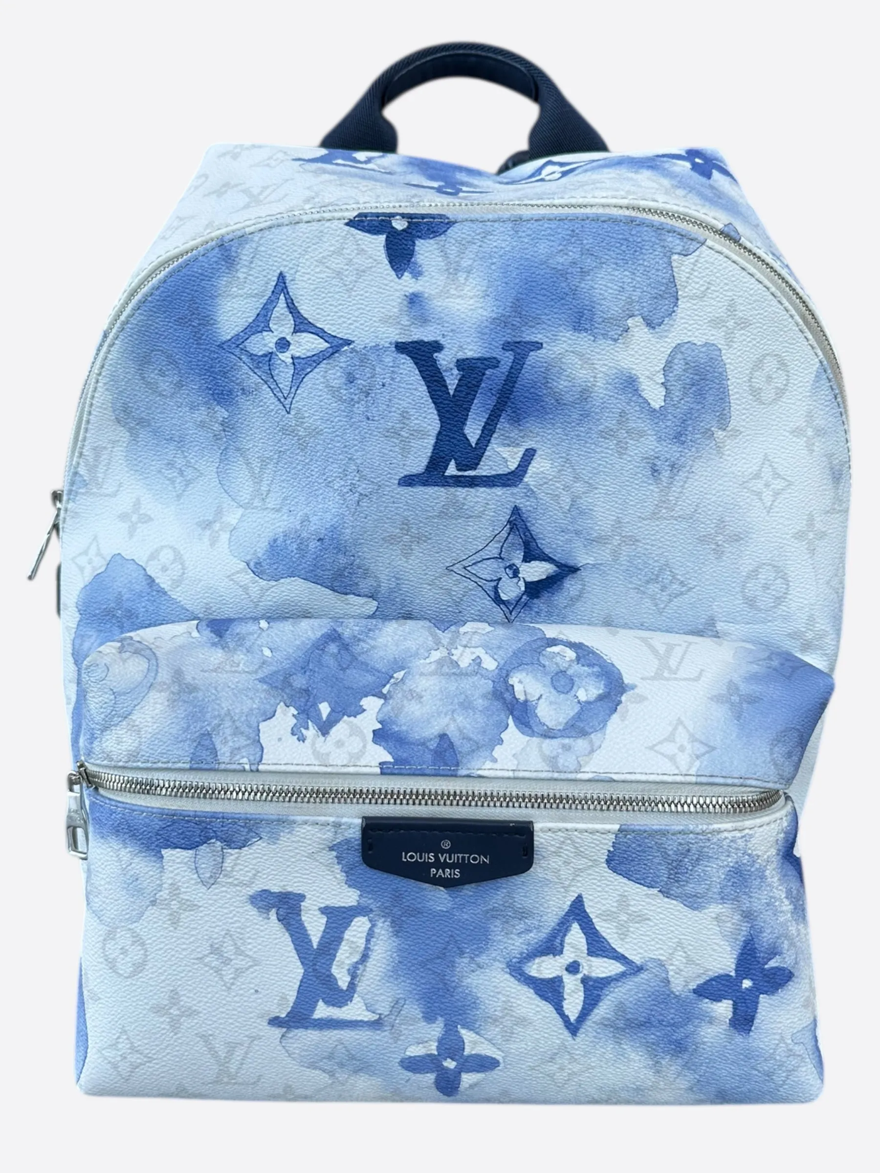 Louis Vuitton White & Blue Watercolor Monogram Discovery Backpack