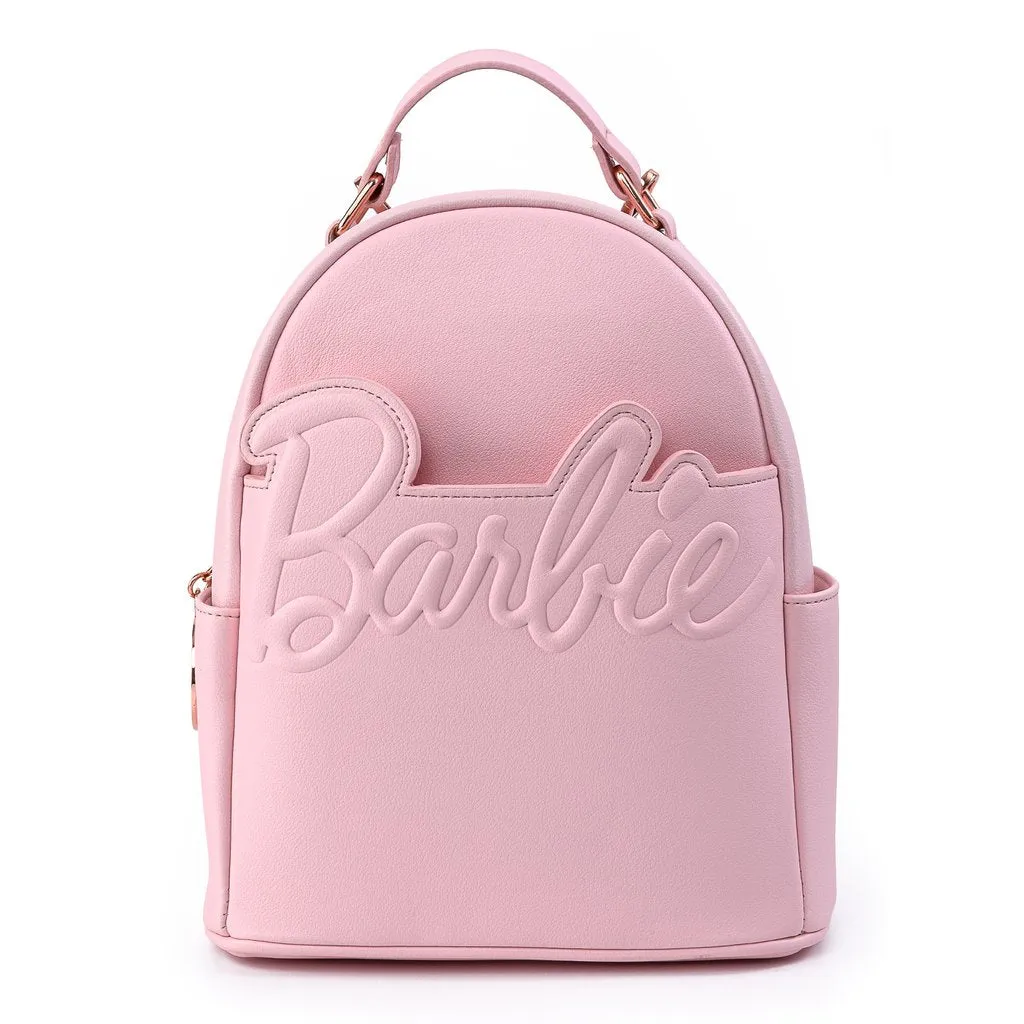 Loungefly X Barbie? Logo Rose Gold Chain Strap Convertible Mini luxury backpacks at outlet prices