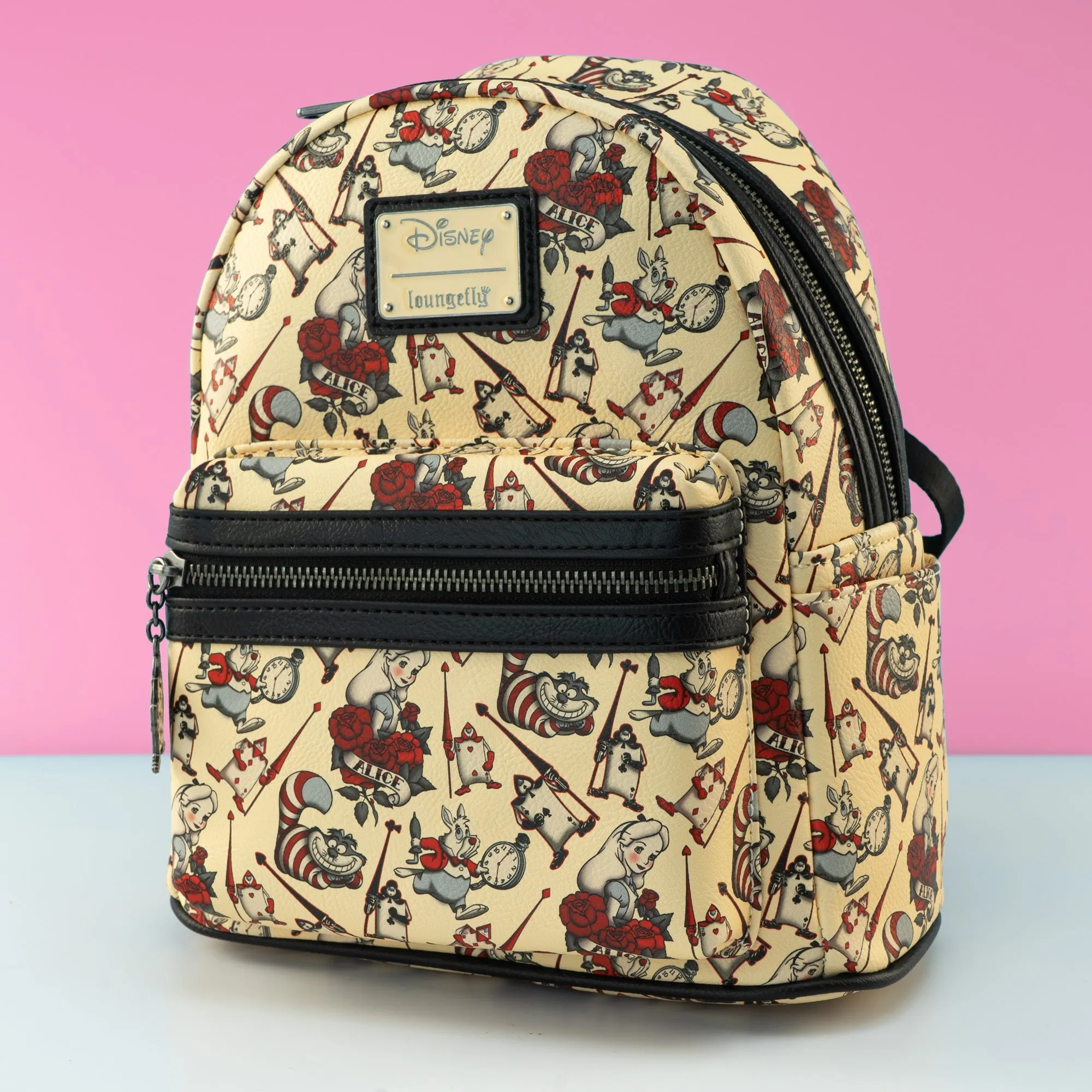 Loungefly x Disney Alice in Wonderland Tattoo Mini luxury backpacks at outlet prices