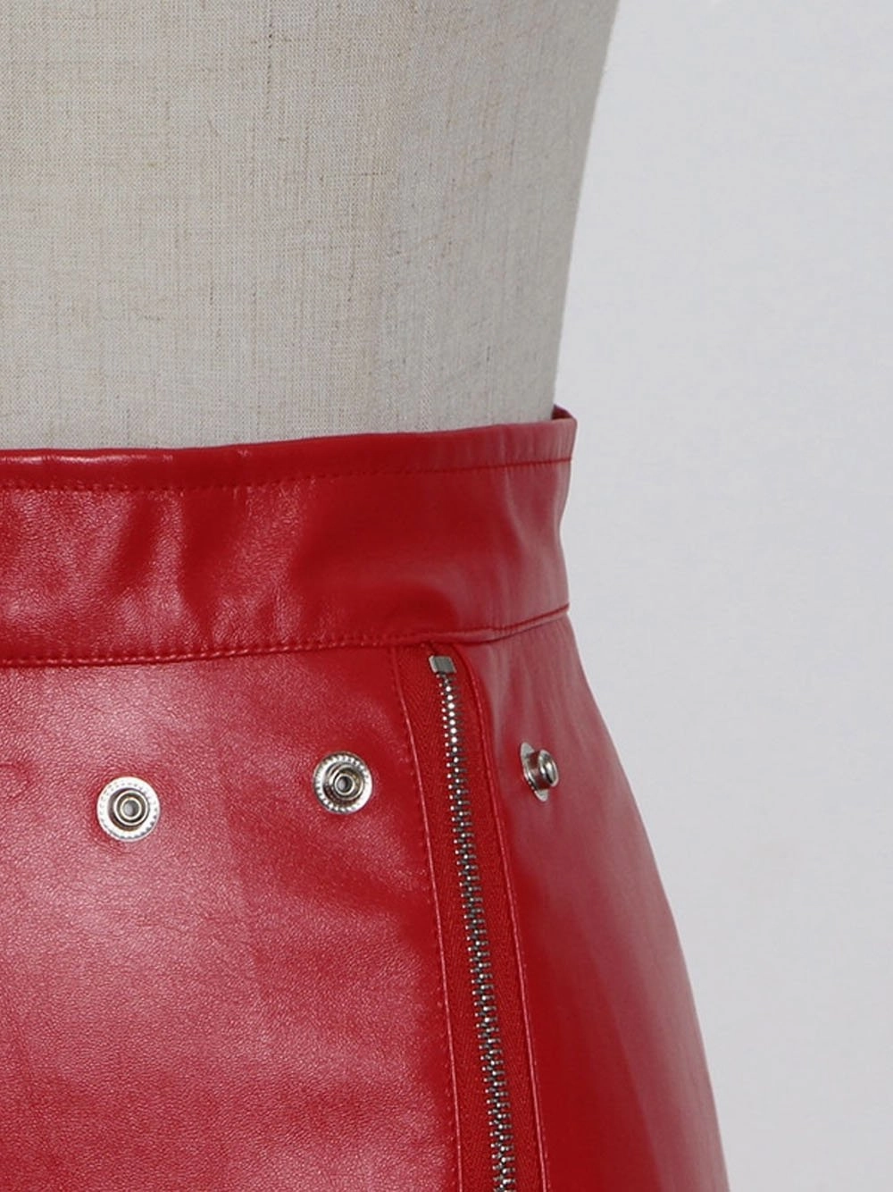MAELLE Leather Midi Skirt