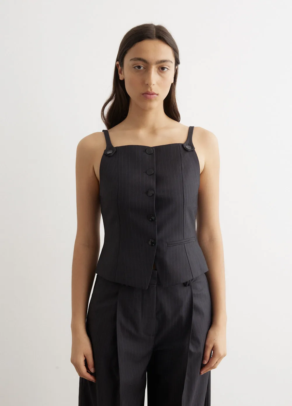 Melange Stripe Suiting Vest Top,denim skirt,mini skirt,pleated skirt,maxi skirt,line skirt,pencil skirt,long skirt,skirt cover up beach,cargo skirt,corduroy skirt,skirt designer,skirt dance,ethnic skirt,edikted skirt, elastic waist skirt,