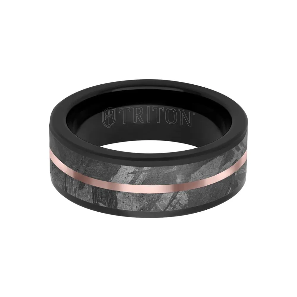 Men's 8mm Meteorite & Tungsten Wedding Band 