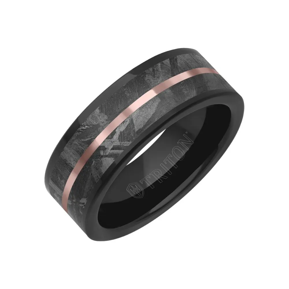 Men's 8mm Meteorite & Tungsten Wedding Band
