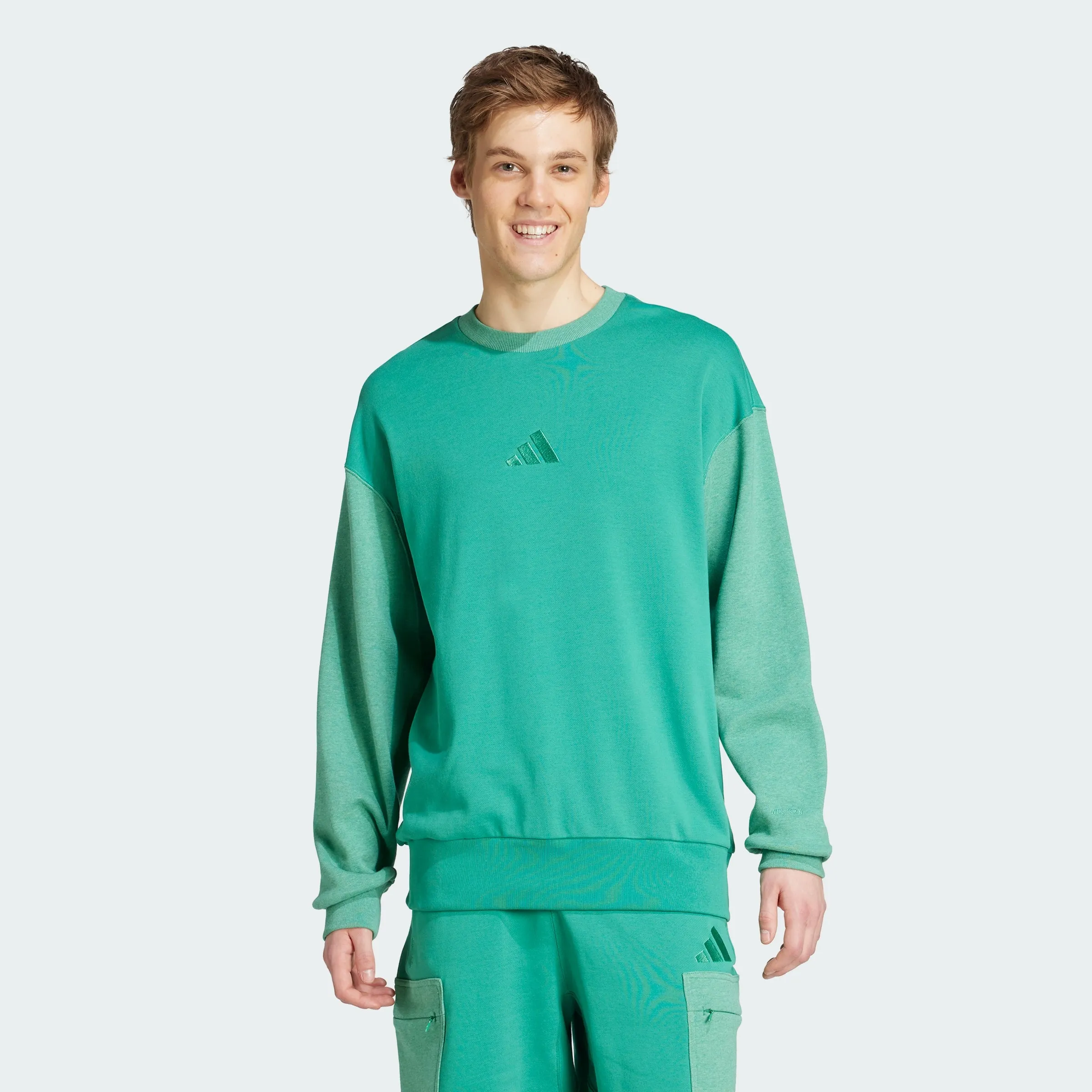Men's adidas All SZN French Terry Colorblock Crew Sweatshirt