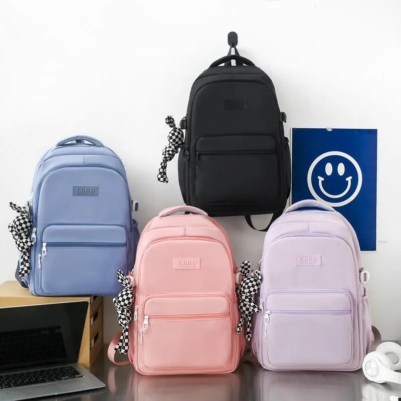 Men's and women's solid color leisure travel backpack wholesale 