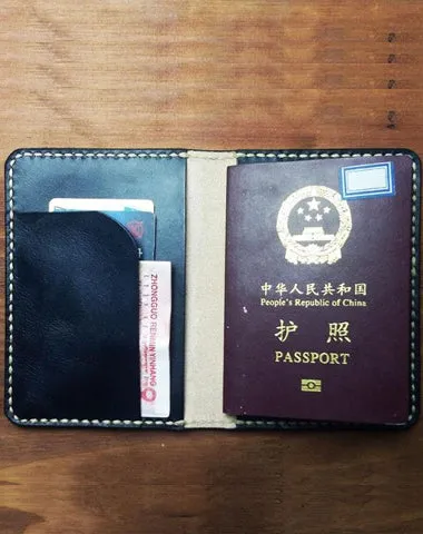 Mens Leather Slim Passport Wallets on sale Leather billfold Small Travel Wallet on sale for Men