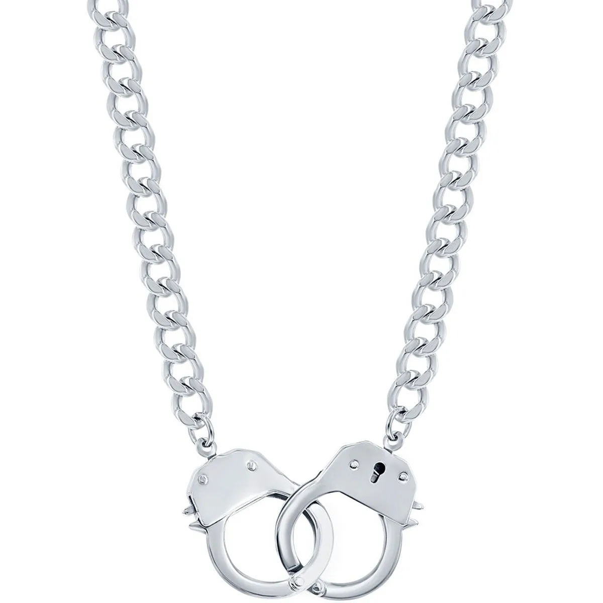 Men's Necklace - Stainless Steel Link with Handcuff Lock | SL-7078 