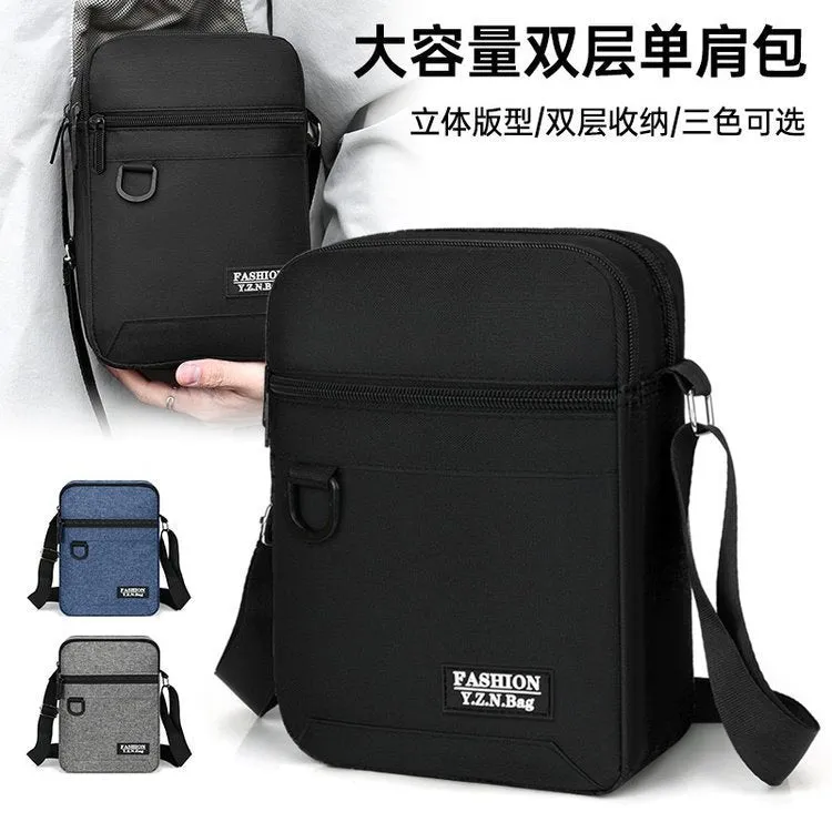 Men's new shoulder bag solid color 