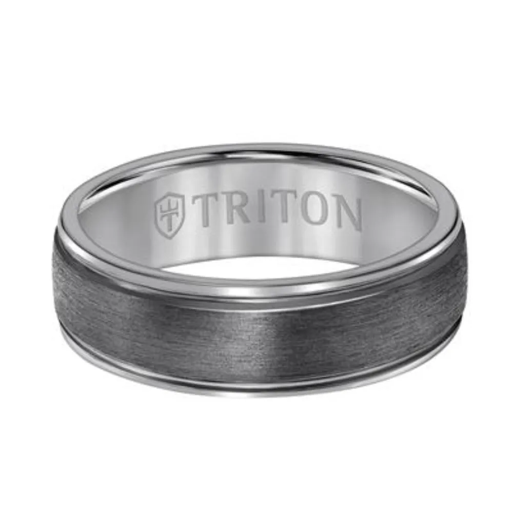 Men's Tantalum Wedding Band with Chrystaline Finish 