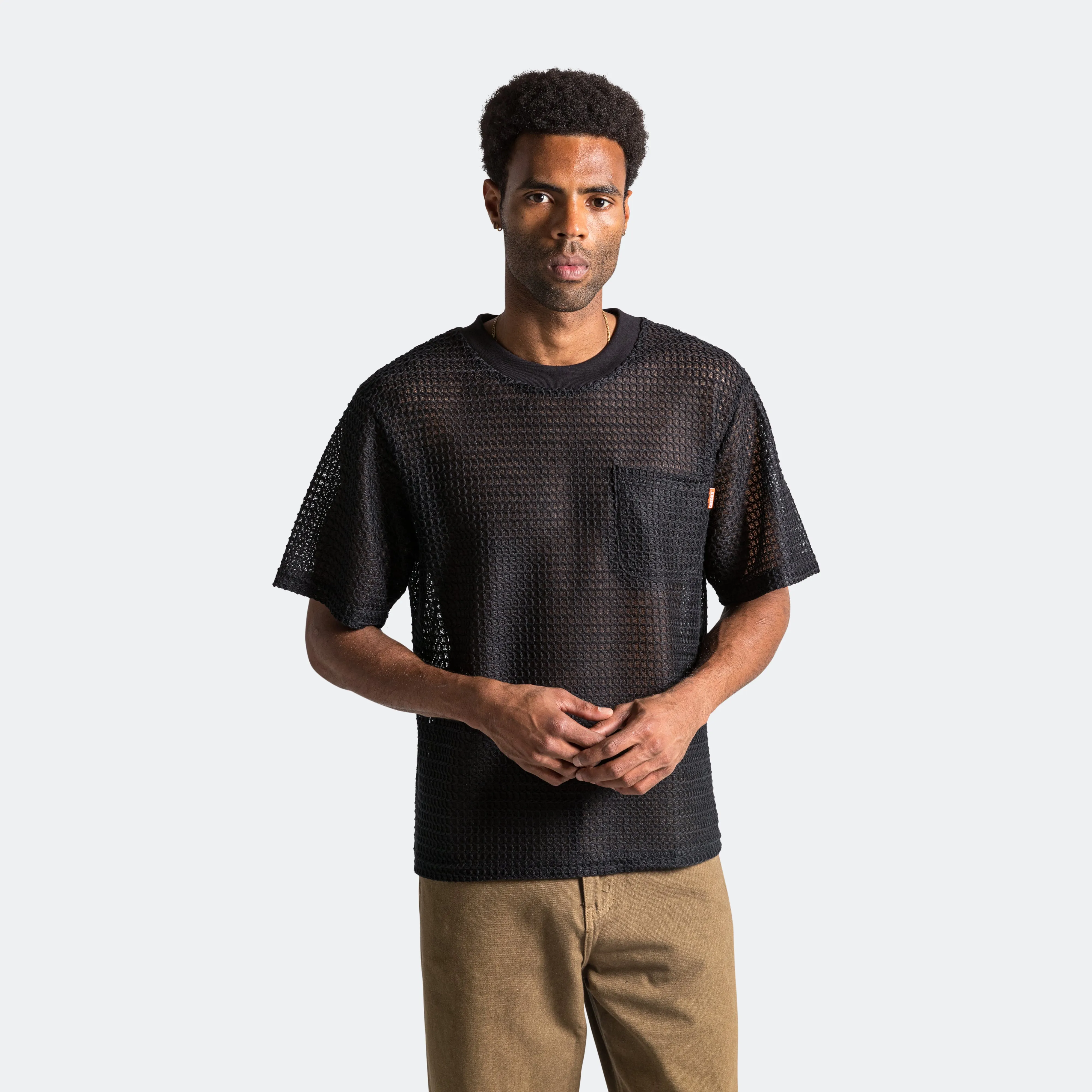 Mesh Lace T-Shirt - Black