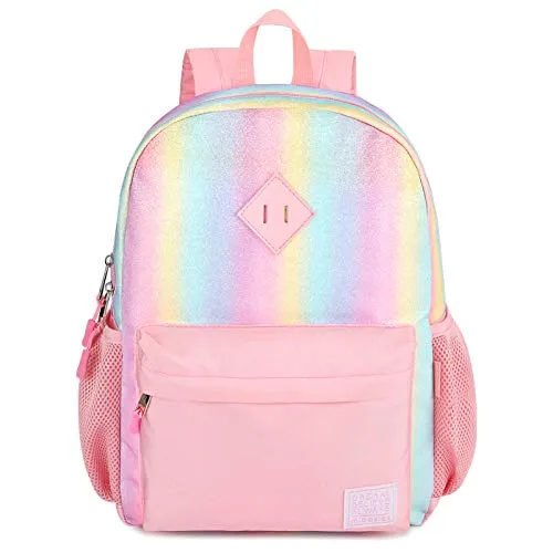 mibasies Toddler Backpack for Girls Kids Kindergarten Unicorn Rainbow Bag mega luggage savings