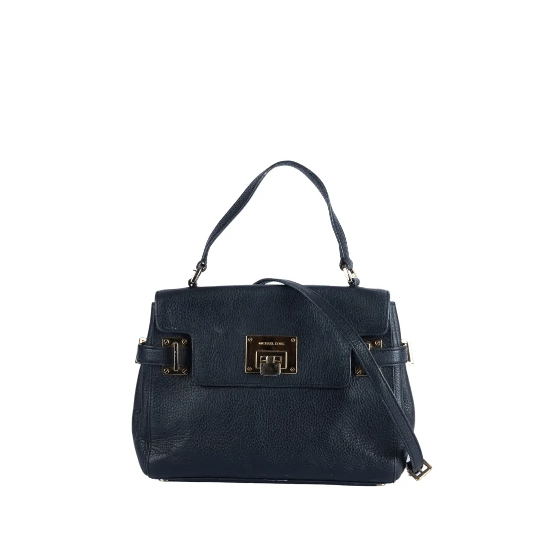 Michael Kors Black Leather Karson Top Handle Bag flash sale luggage