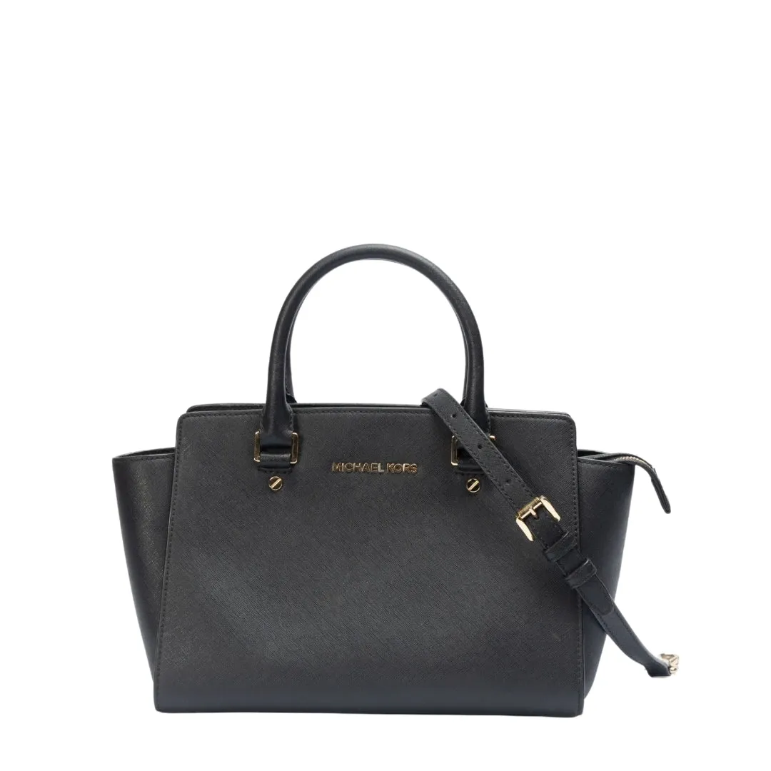 Michael Kors Black Selma Medium Cross Body Bag flash sale luggage