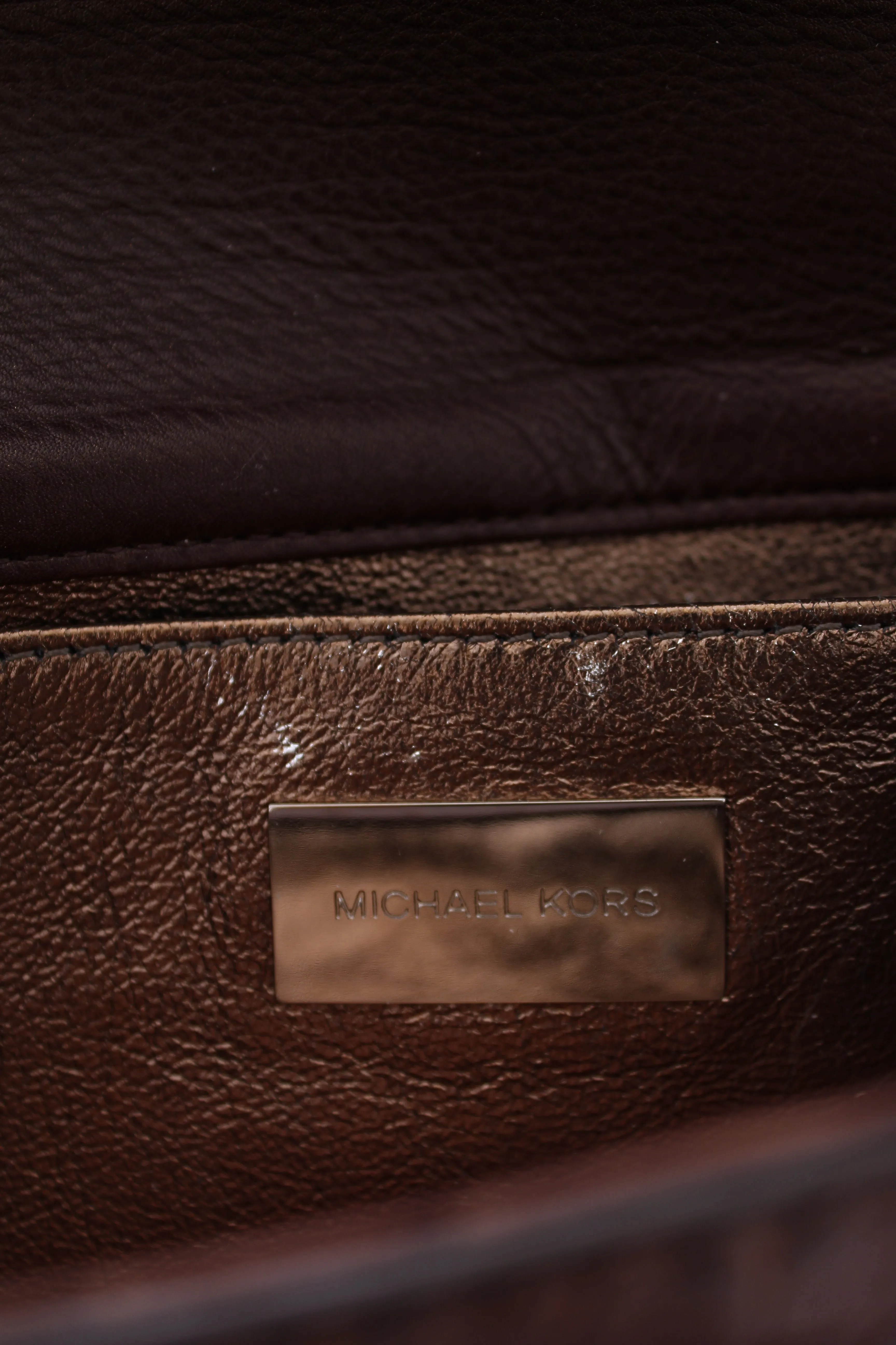 Michael Kors Collection Croc-Embossed Leather Clutch Bag