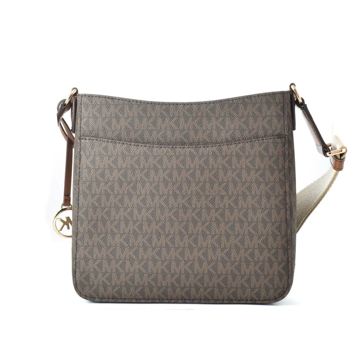 Michael Kors Logo Canvas Crossbody Shoulder Bag Brown