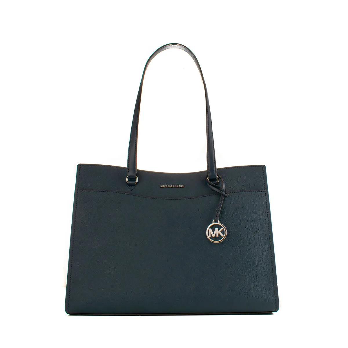 Michael Kors Navy Blue Leather Tote Shoulder Bag