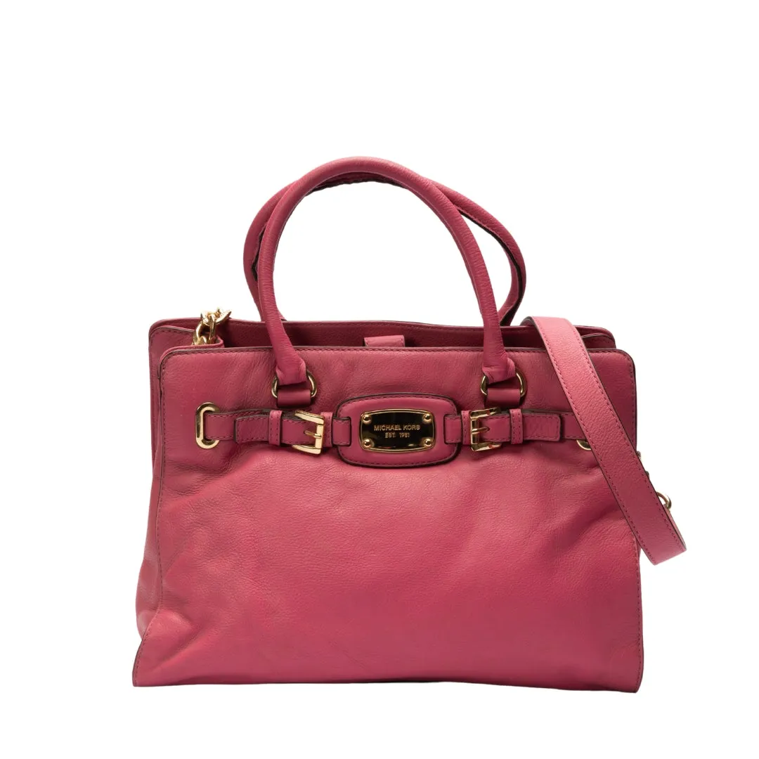 Michael Kors Pink Leather Hamilton Satchel flash sale luggage