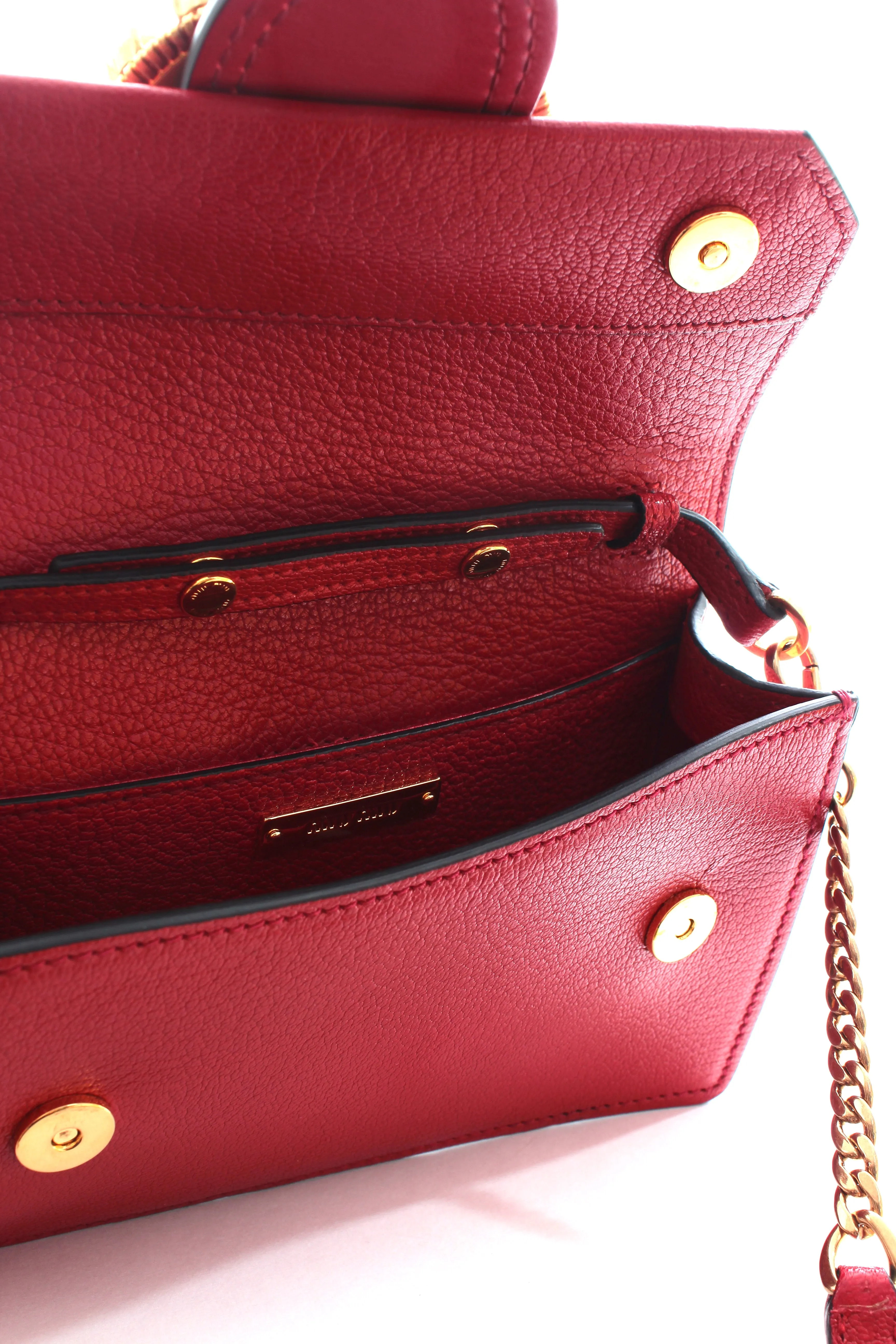 Miu Miu Madras Crystal and Pearl Embellished Crossbody Bag