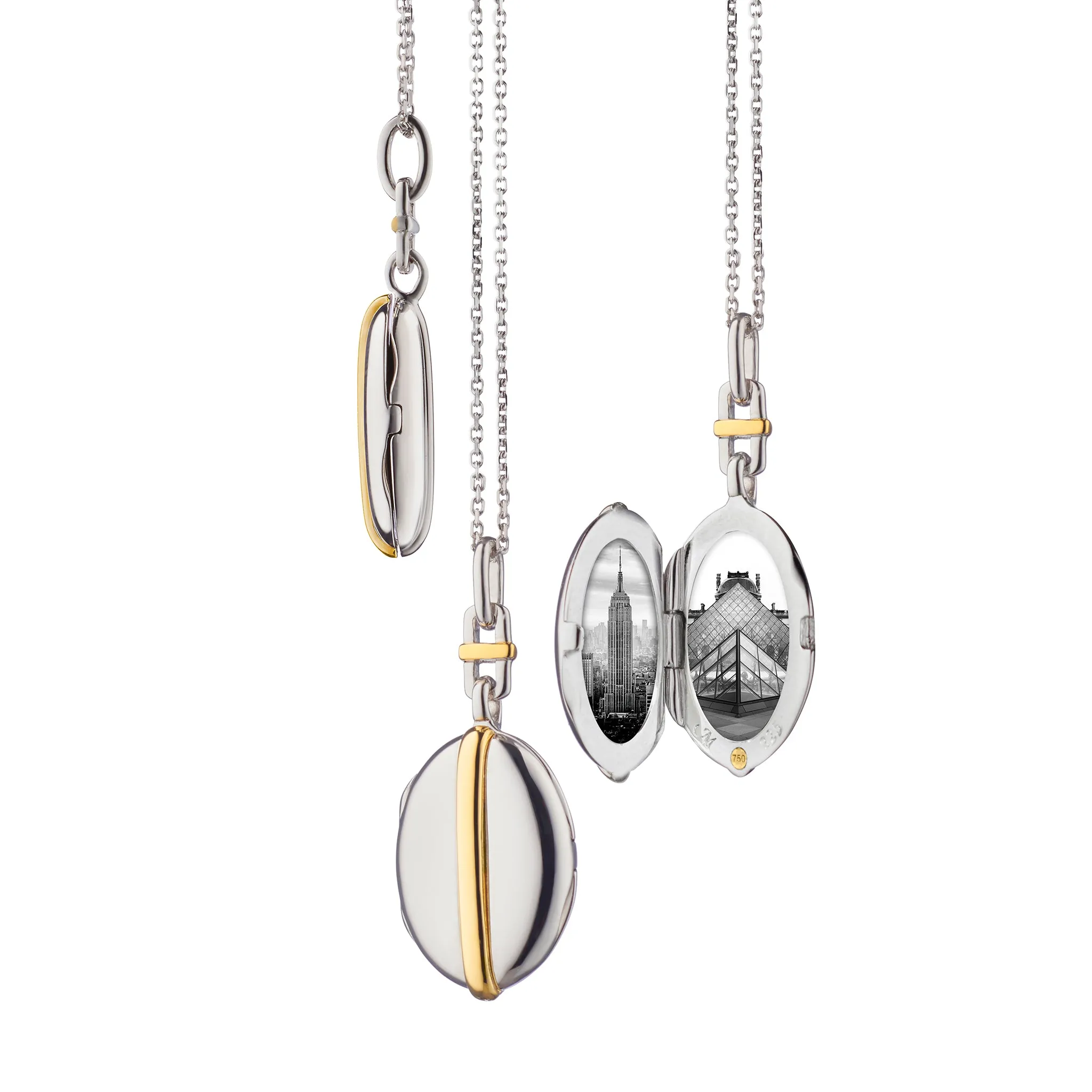 Monica Rich Kosann Two-Tone Slim Oval "Tess" Locket 
