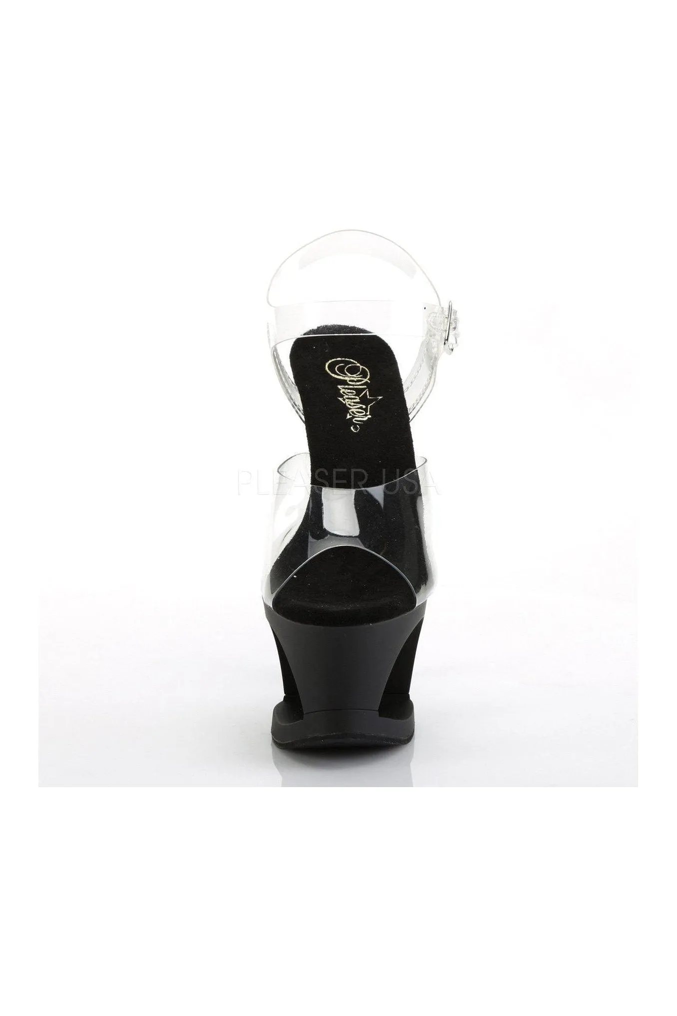 MOON-708 Platform Sandals | Black Vinyl
