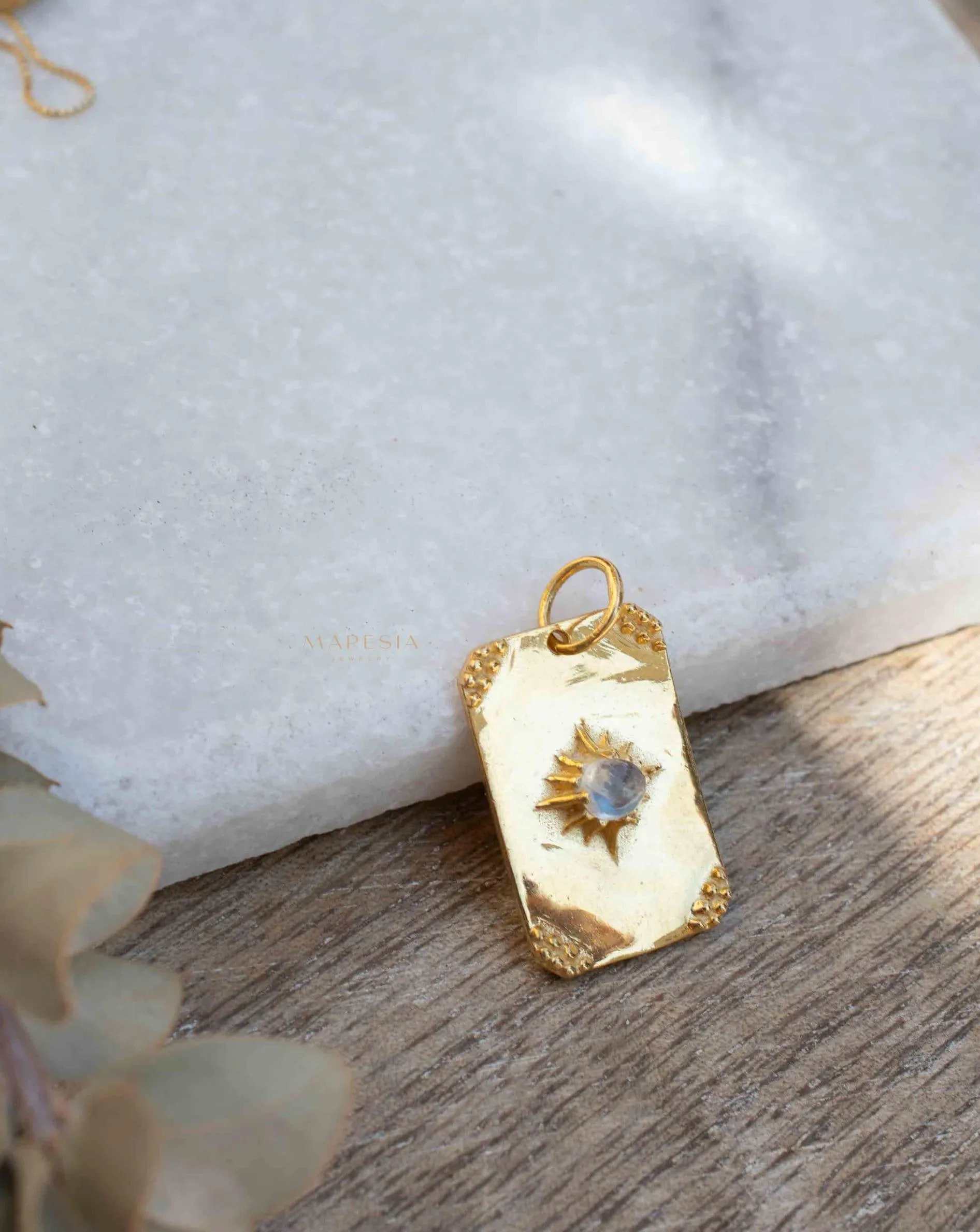 Moonstone, Larimar or Turquoise Necklace ~ Pendant ~ Gold Plated  ~ MN146