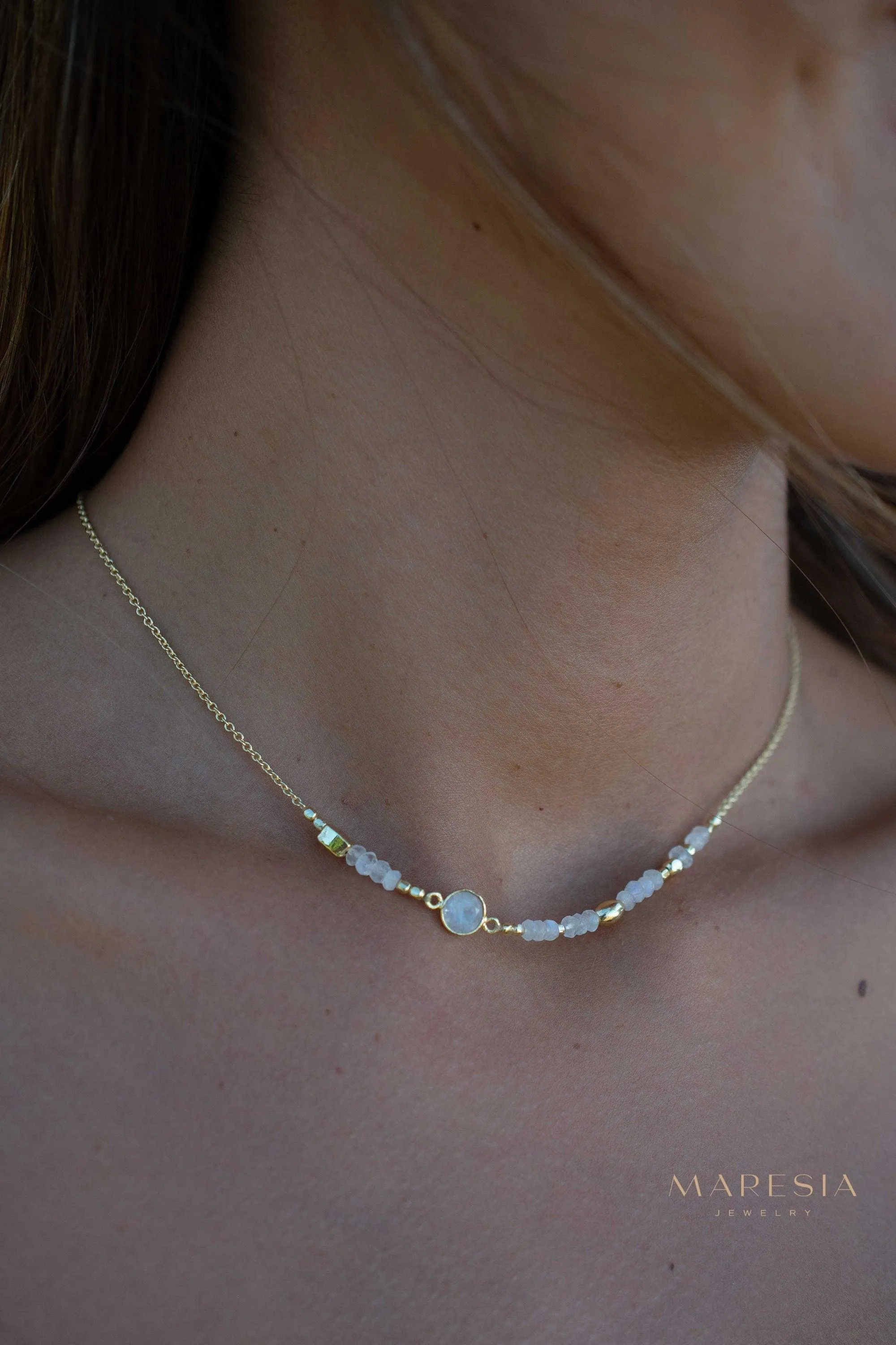 Moonstone Necklace ~ Gold Plated 18k ~ MN141