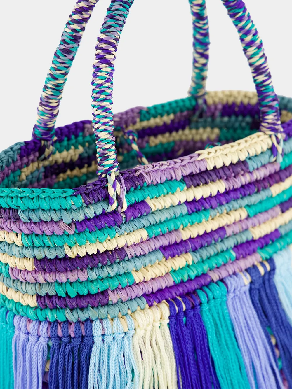 Multicolour Blue Fringed Baby Tote