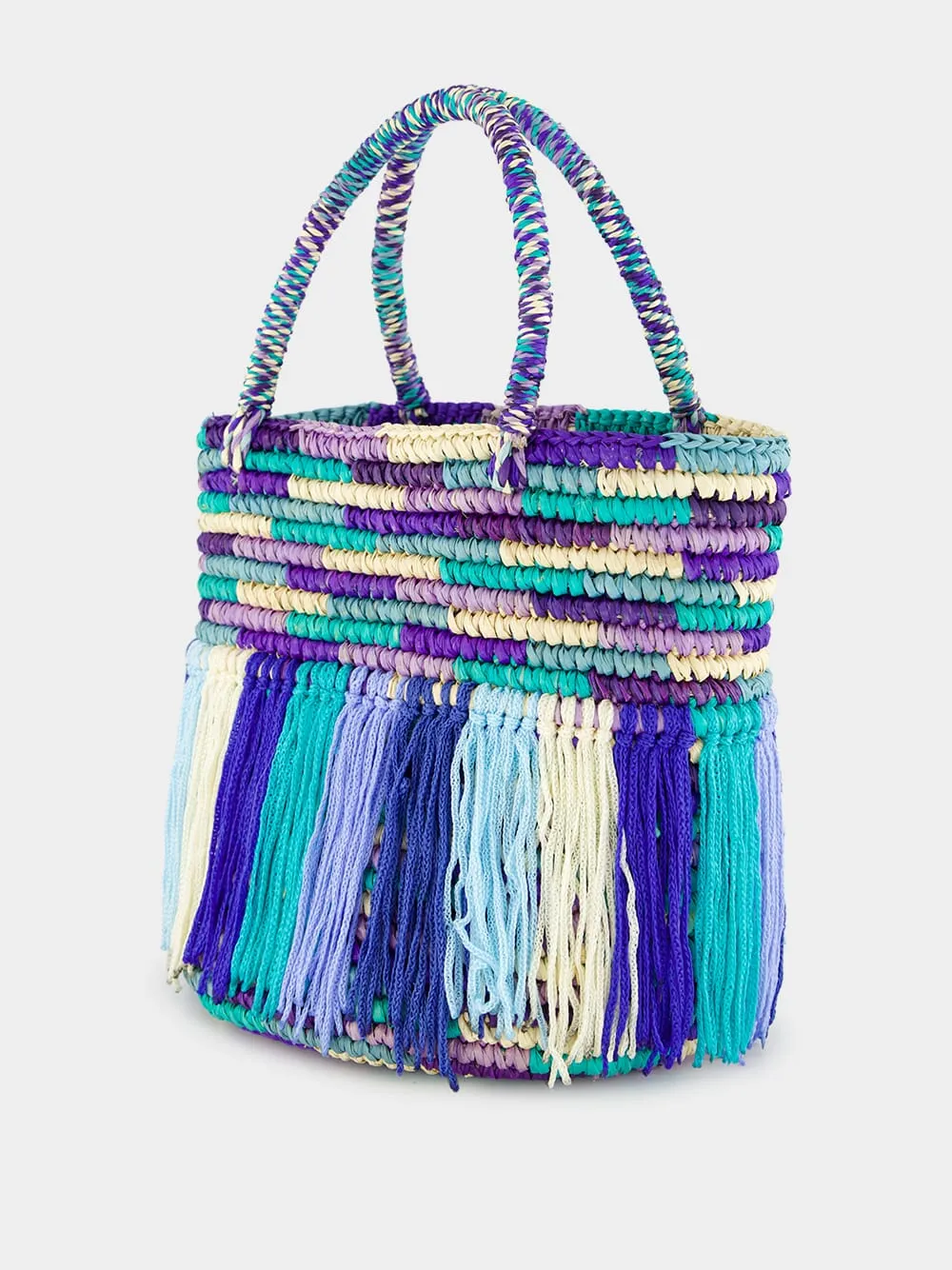 Multicolour Blue Fringed Baby Tote