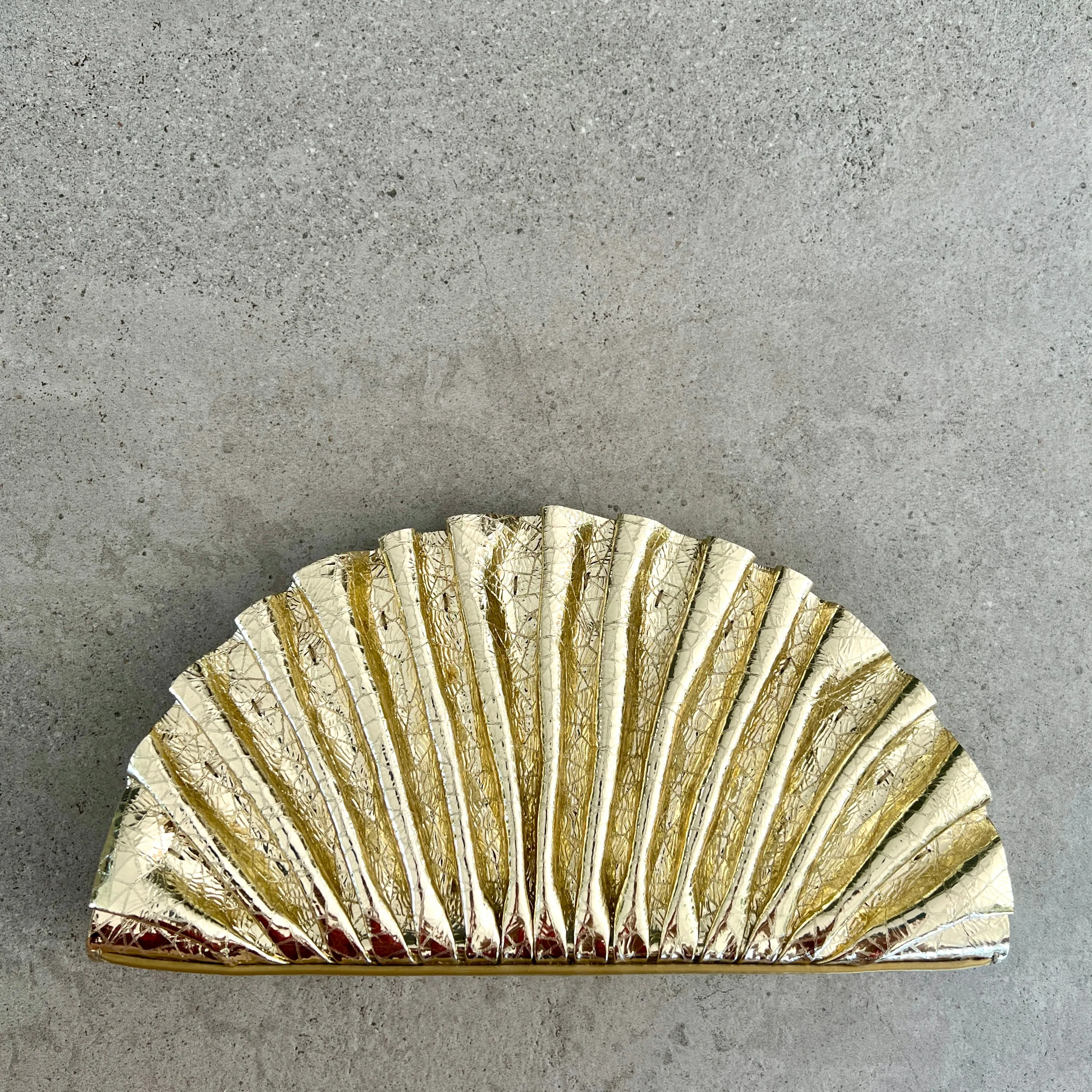Nala Fan Clutch, Bright Brass clutches Pouches buy online