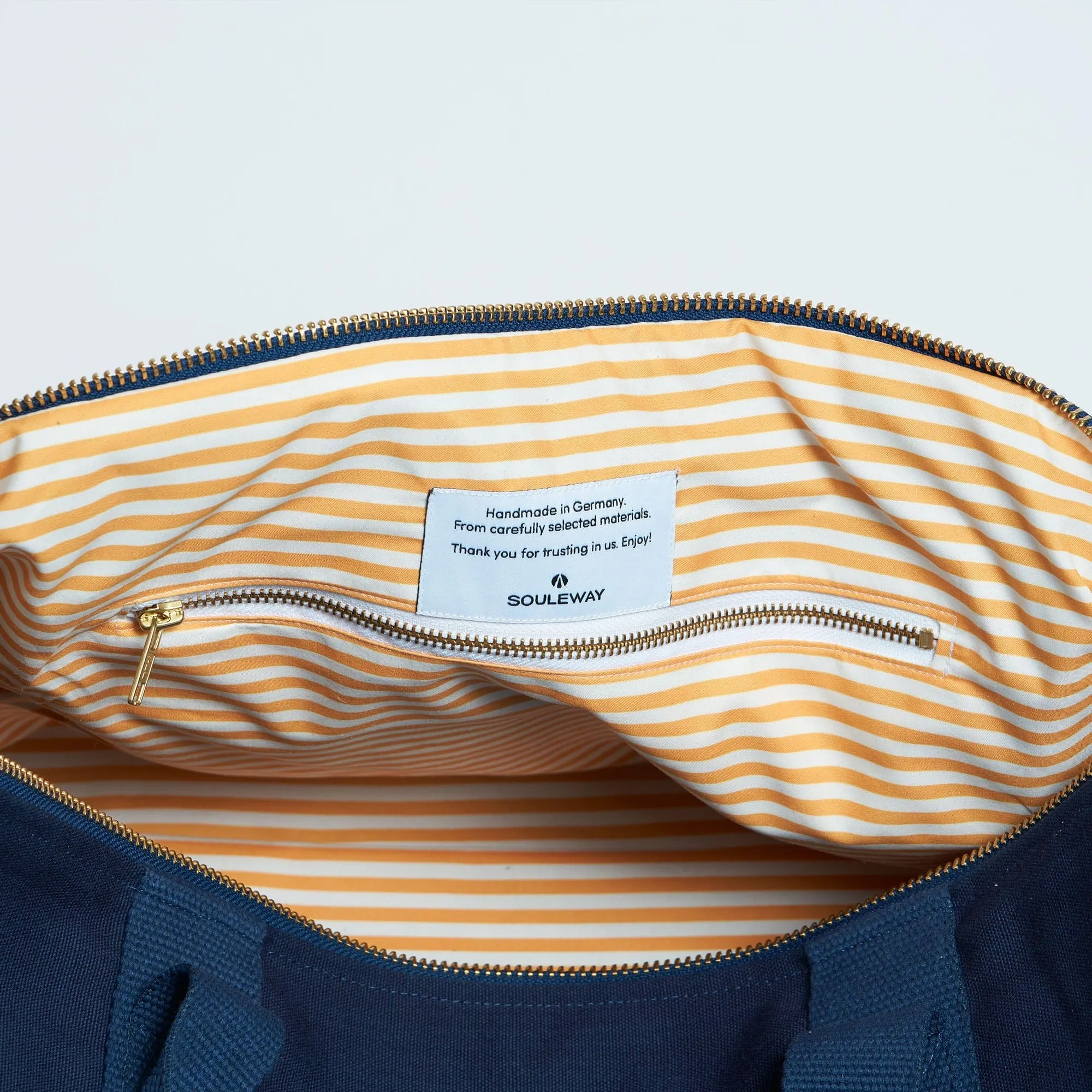 Natural Cotton Canvas Vegan Weekender | Navy Blue