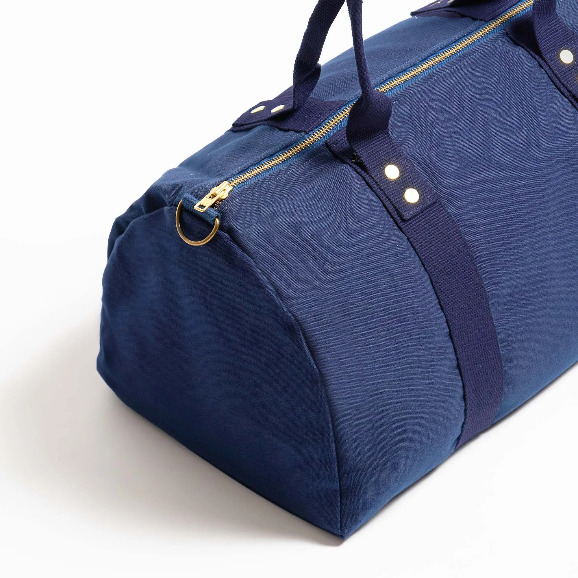 Natural Cotton Canvas Vegan Weekender | Navy Blue