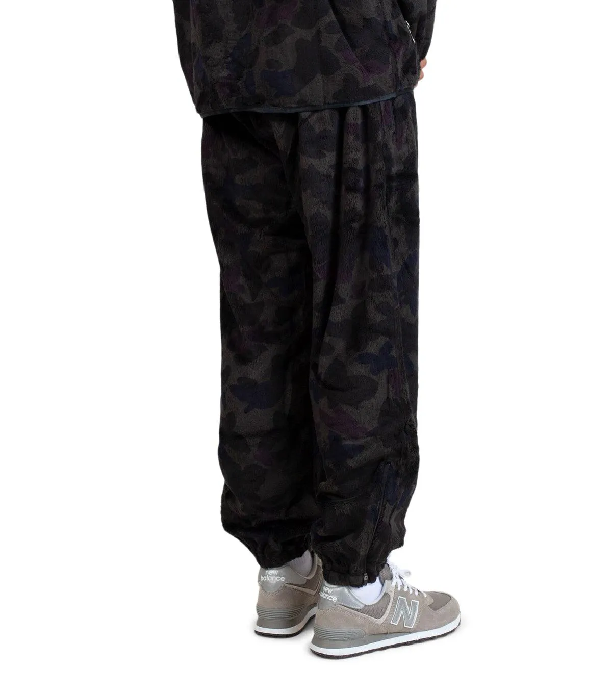 Needles Zipped W.U. Pants Micro Fur Papillon Camo Black