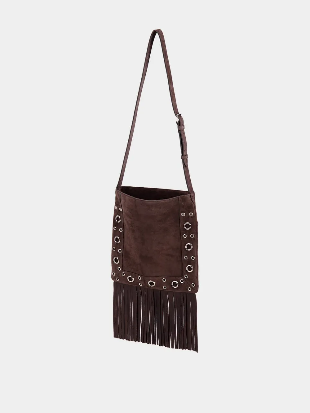 Nellc?te Embroidered Shoulder Bag with Fringes