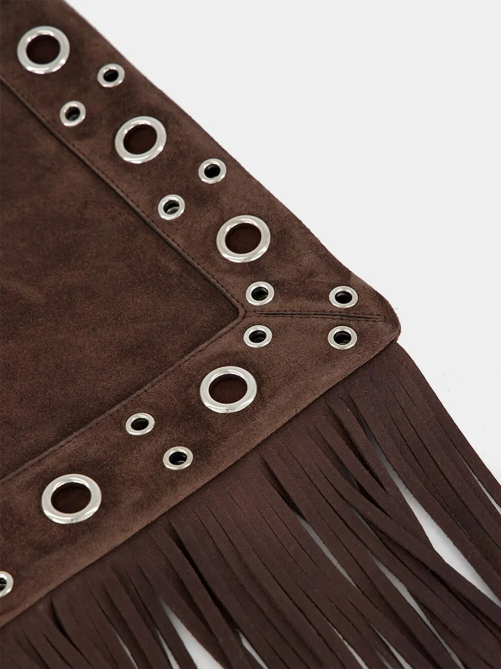 Nellc?te Embroidered Shoulder Bag with Fringes