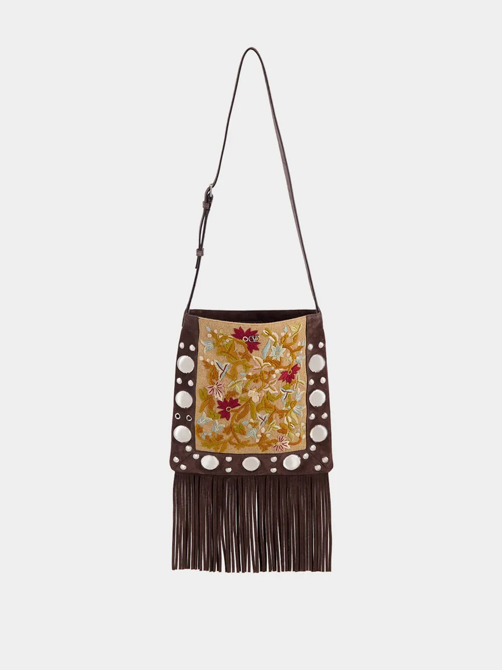 Nellc?te Embroidered Shoulder Bag with Fringes