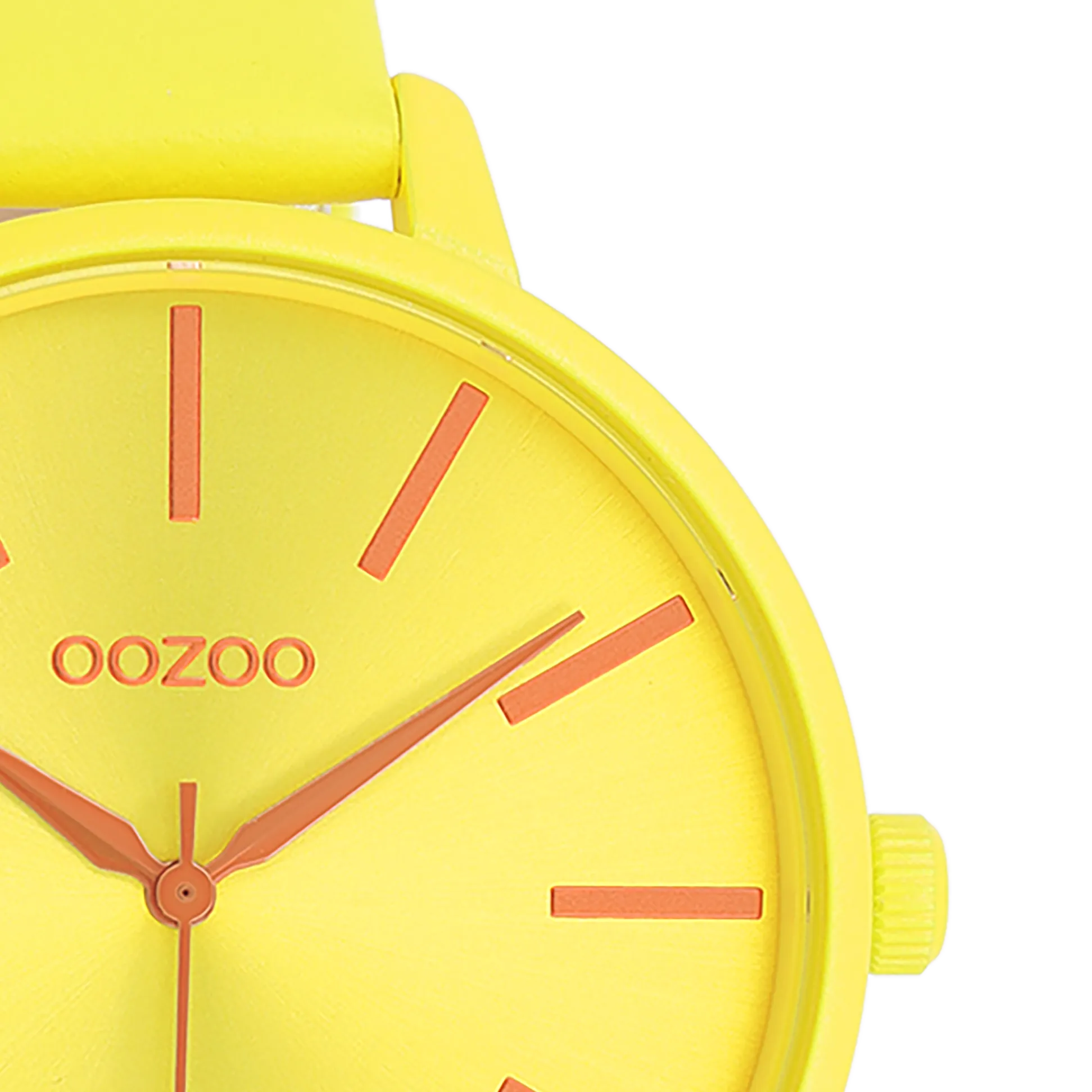 Neon yellow OOZOO watch with leather strap - C11184