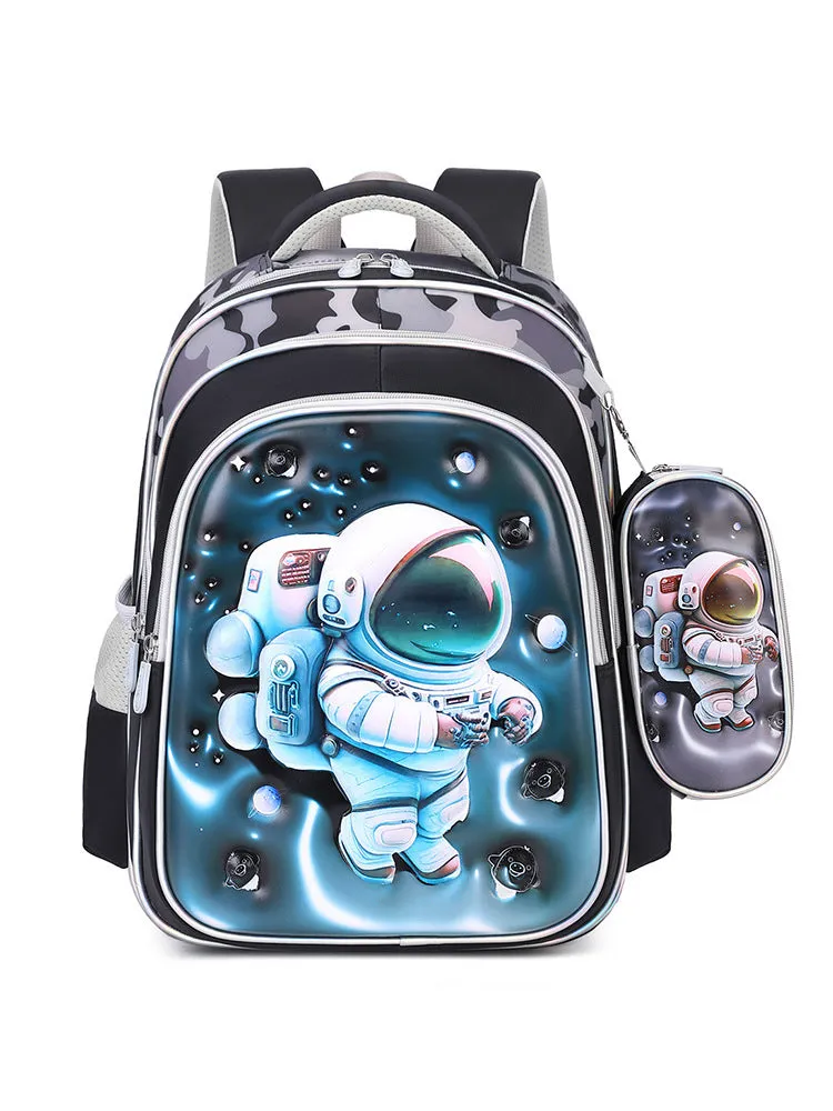 New cartoon 3D leather primary school schoolbag