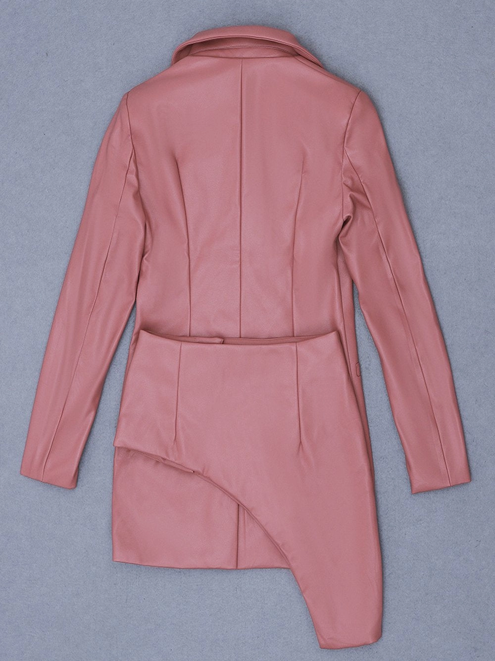NOCHA Asymmetric Faux Leather Blazer Dress