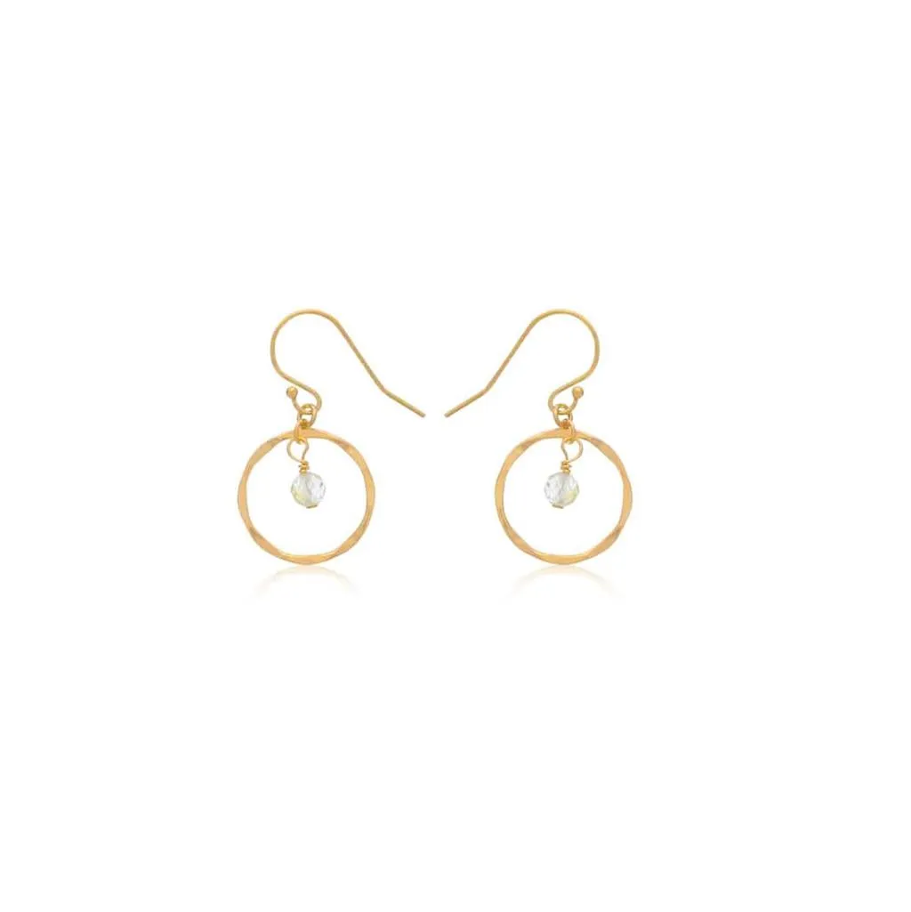 November Birthstone Earrings: Gold Filled Circle Earrings With Citrine Beads 