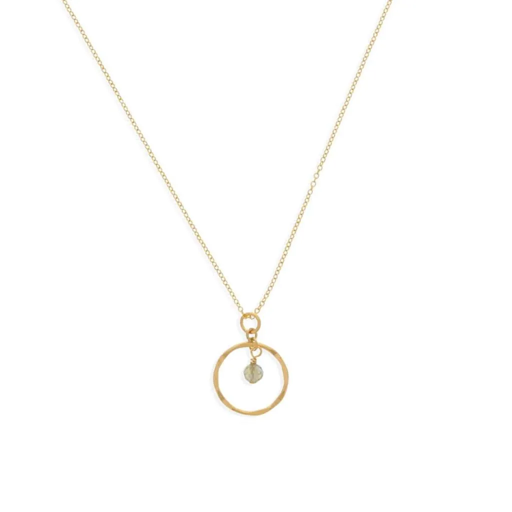 November Birthstone Necklace: Yellow Gold Filled Necklace With Citrine Bead 