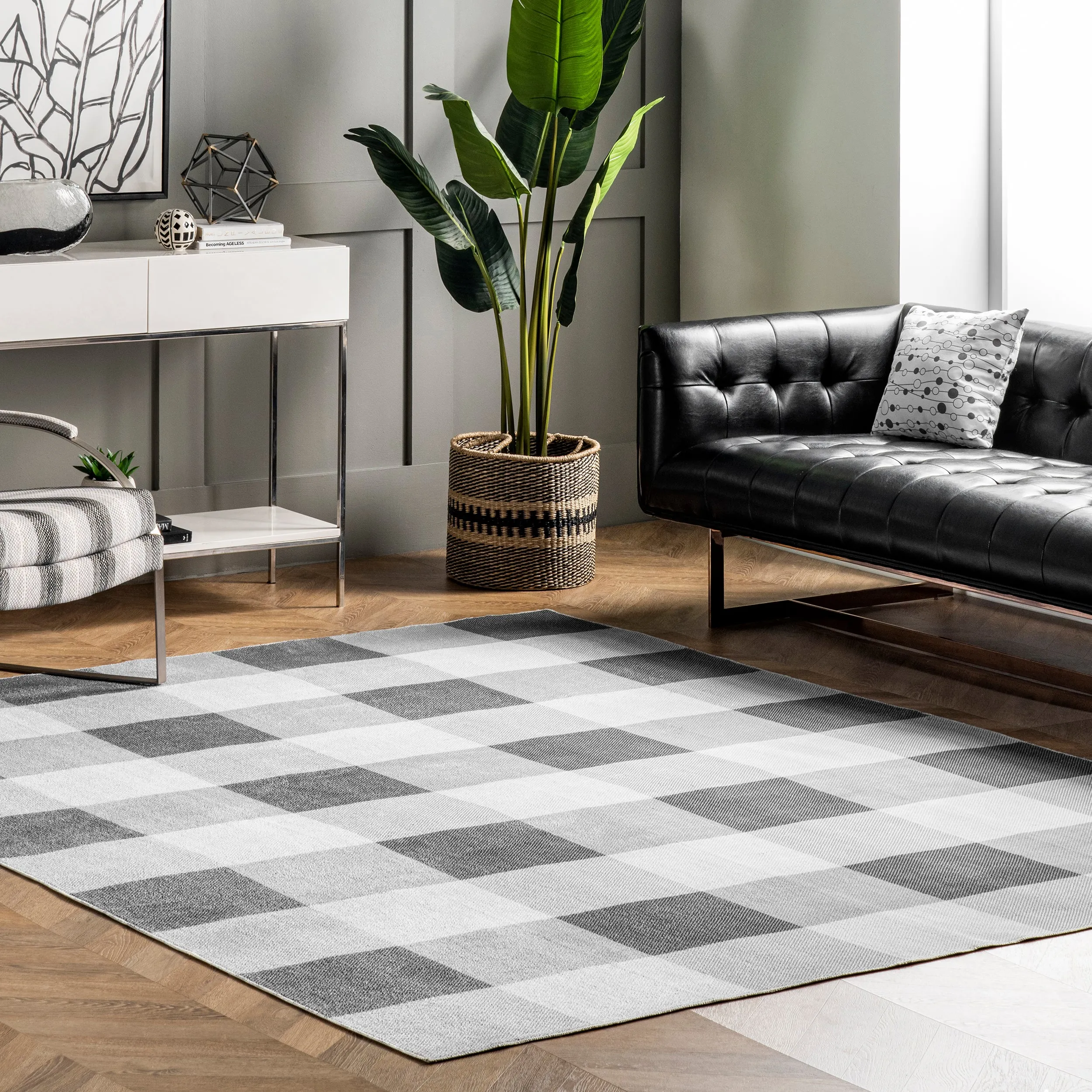 nuLOOM Lucy Tapis à carreaux Buffalo lavable en machine style ferme ecco Chaussures
