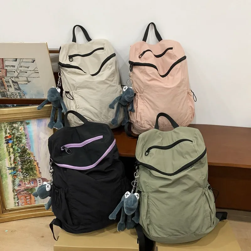 Nylon fabric backpack large capacity school bag 