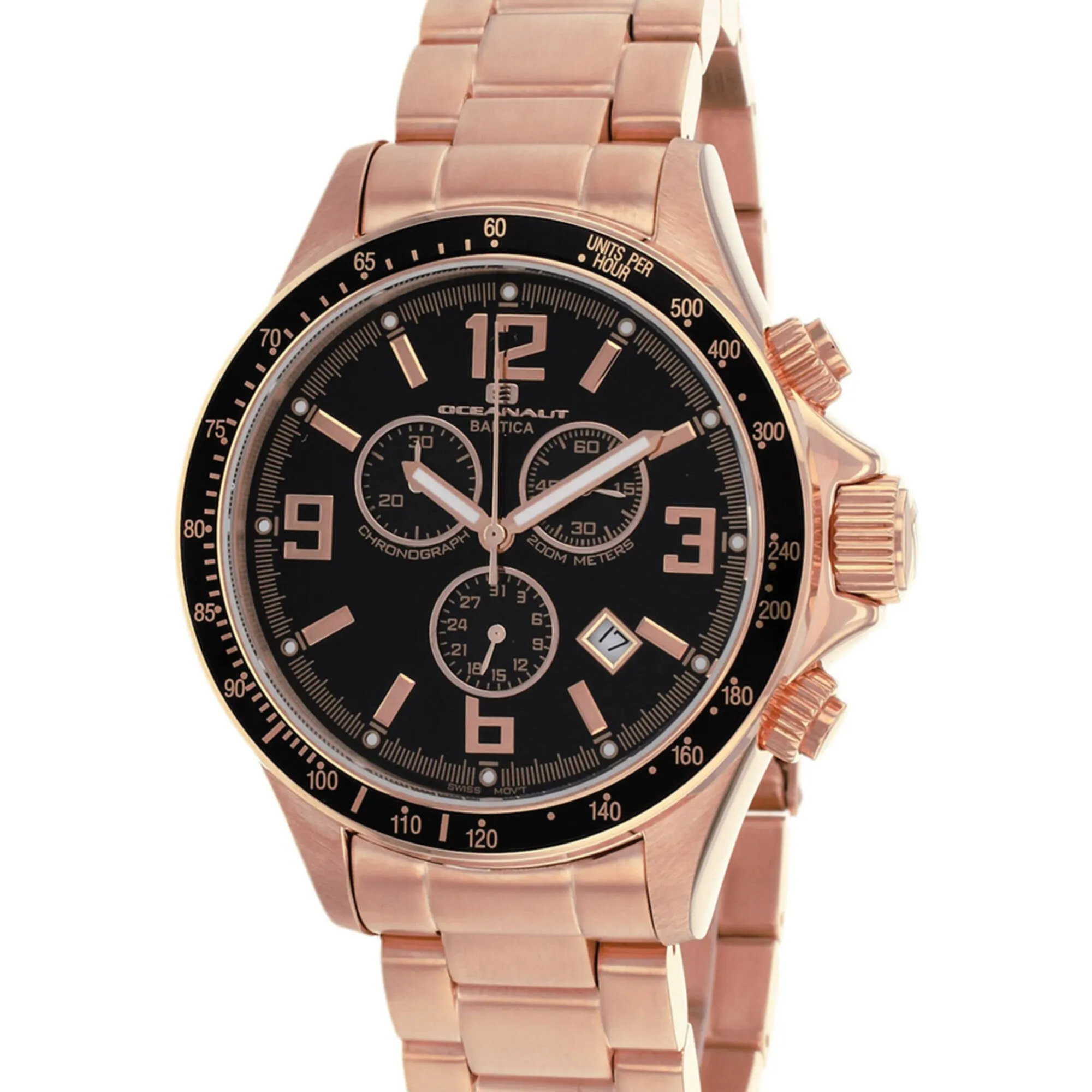 Oceanaut Men's Watch - Baltica Black Dial Plated Stainless Steel Bracelet | OC3329 