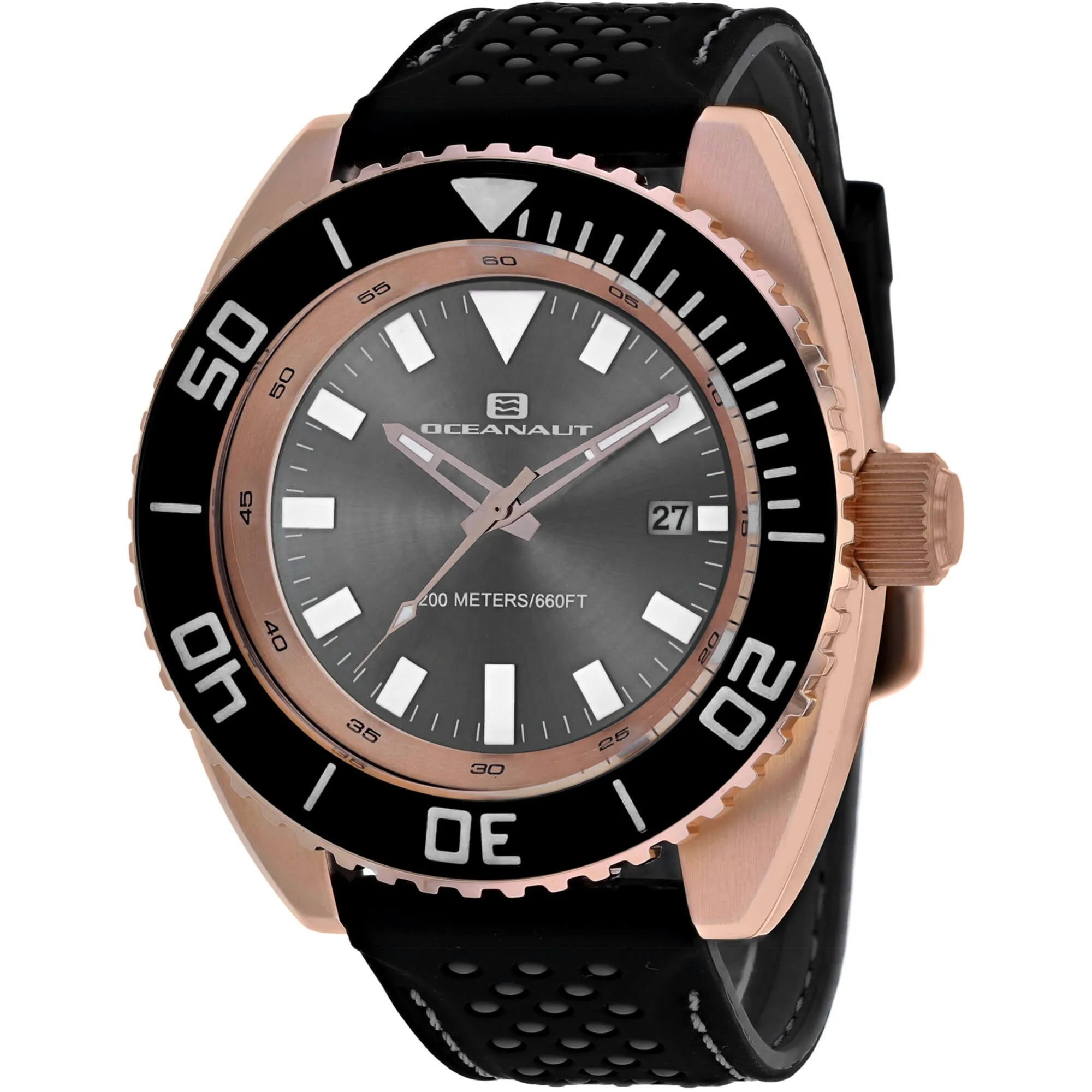 Oceanaut Men's Watch - Submersion Quartz Grey Dial Black Rubber Strap | OC0524 