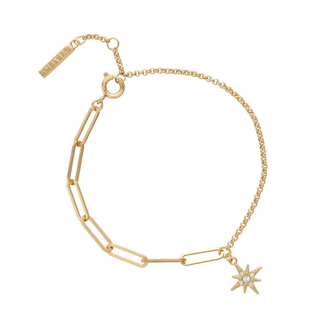 Olivia Burton Gold Celestial North Star Mismatch Bracelet OBJCLB47 