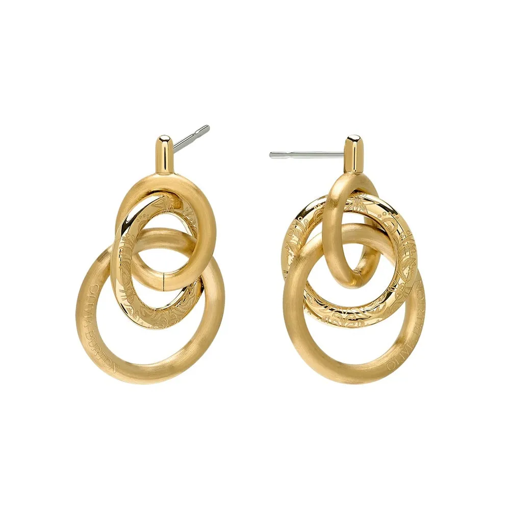Olivia Burton Gold Classic Encircle Drop Earrings 24100179 