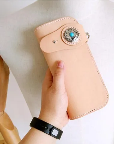 [On Sale] Cool Mens Leather Biker Chain Wallet Badass Long Biker Wallet with Chain Cyber Monday wallet sale