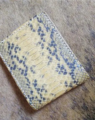 [On Sale] Handmade Cool Mens Snake Skin Small Wallet on sale Slim Bifold billfold Wallet