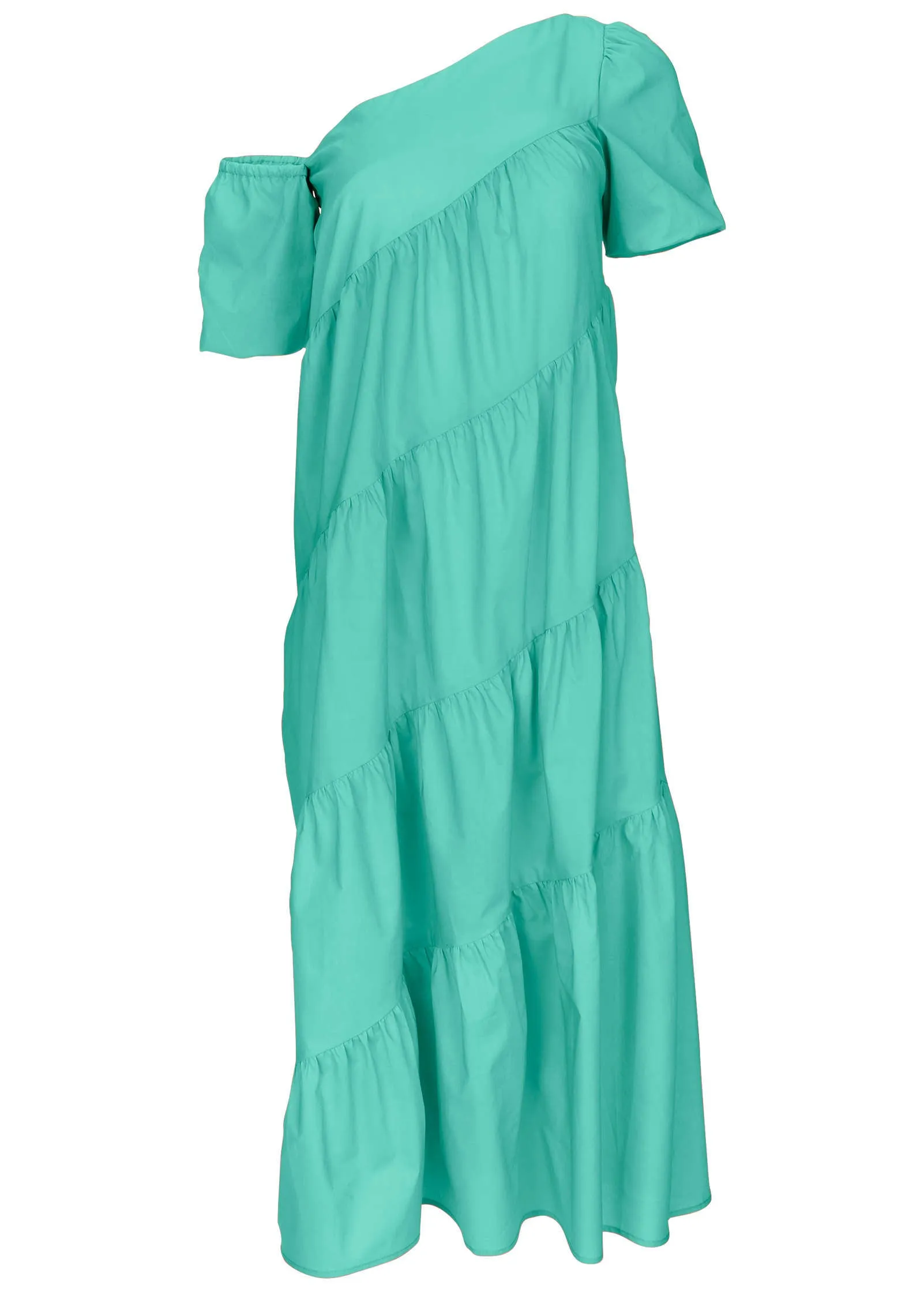 One Shoulder Maxi Dress  - Turquoise