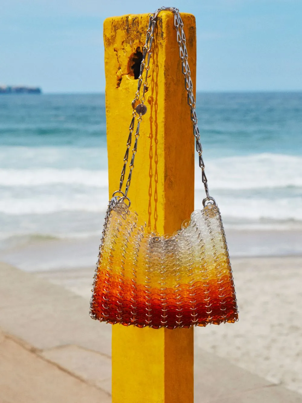 Orange Gradient 1969 Resin Disc Shoulder Bag